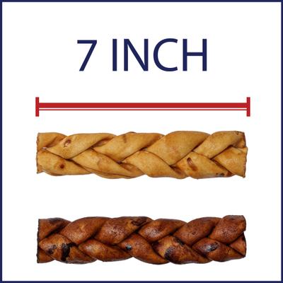 Beefhide 7-inch Braided Sticks Variety Pack Beef & Chicken Flavored Dog Hard Chews, 6 count