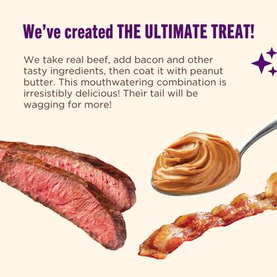 Triple Delights with Real Beef, Bacon, & Peanut Butter Jerky Dog Treats, 4.5-oz pouch, Pack of 5 (Rachael Ray)