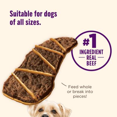 Triple Delights with Real Beef, Bacon, & Peanut Butter Jerky Dog Treats, 4.5-oz pouch, Pack of 5 (Rachael Ray)