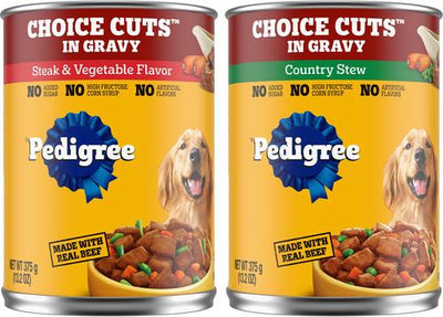 Bundle: Pedigree Choice Cuts in Gravy Steak & Vegetable Flavor + Country Stew Canned Dog Food