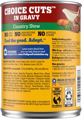 Bundle: Pedigree Choice Cuts in Gravy Steak & Vegetable Flavor + Country Stew Canned Dog Food