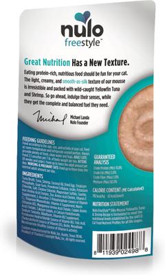 Freestyle Silky Mousse Tuna & Shrimp Recipe Grain-Free Wet Cat Food, 2.8-oz, case of 24