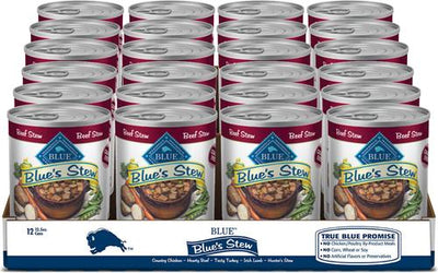 Blue’s Stew Hearty Beef Stew Grain-Free Canned Dog Food, 12.5-oz can, bundle of 24