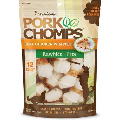 Golosinas para perros Knotz envueltas en pollo real, 2,5 pulgadas, 12 unidades