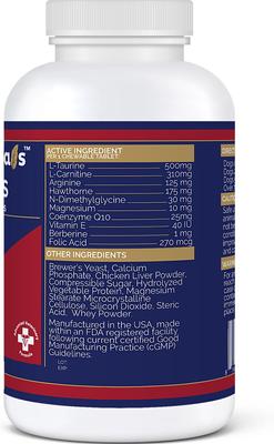 Cardio Heart Health Chicken Flavored Tablets Supplements for Cats & Dogs, 120 count