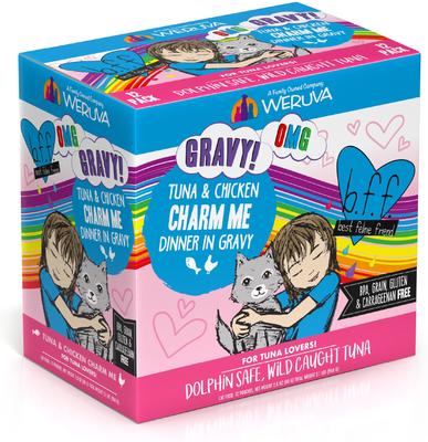 Bundle: BFF Tuna & Beef Baby Cakes Dinner in Gravy + Tuna & Chicken Charm Me Dinner in Gravy Wet Cat Food Pouches