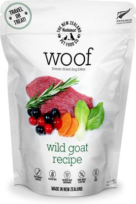 Woof Travel Treat Wild Goat Grain-Free Freeze-Dried Dog Treats, 1.76-oz bag