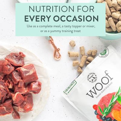 Woof Travel Treat Wild Goat Grain-Free Freeze-Dried Dog Treats, 1.76-oz bag