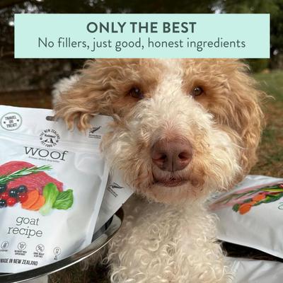 Woof Travel Treat Wild Goat Grain-Free Freeze-Dried Dog Treats, 1.76-oz bag