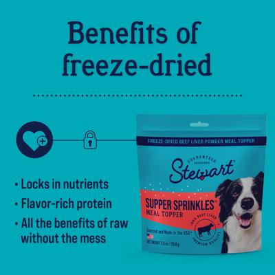 Supper Sprinkles Beef Liver Single Ingredient Dehydrated Dog Food Topper, 2.5-oz bag