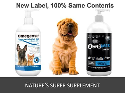 Omegease Omega-Rich Fish Oil Dog & Cat Supplement, 8-fl oz bottle