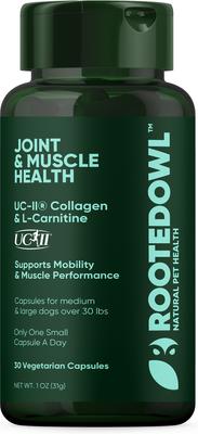Natural Joint & Muscle Health Capsules Supplement for Medium & Large Dogs with UC-II Collagen, 30 count
