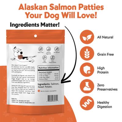 Barkin' Burger Wild Alaskan Salmon Dehydrated Dog Treats, 5-oz bag