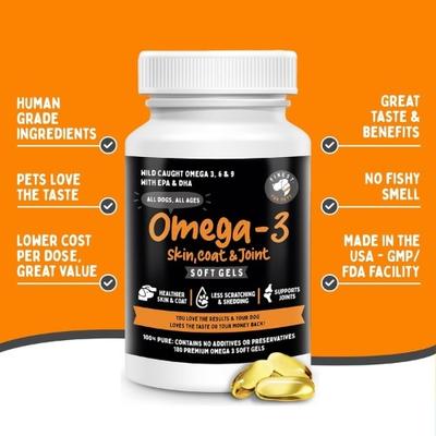 Omegeffect Premium Omega-3 Soft Gels Dog Supplement, 180 count