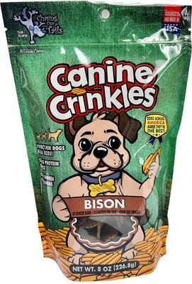 Premios deshidratados para perros Canine Crinkles Bison, bolsa de 8 oz