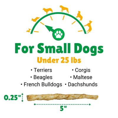 Peanut Butter Basted Rawhide Small Dog Chews, 125 count