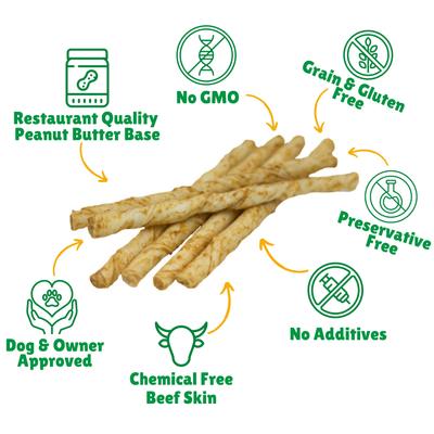 Peanut Butter Basted Rawhide Small Dog Chews, 125 count