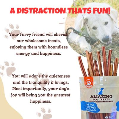 6-inch Small Thin Bully Sticks Dog Treats, 12 count