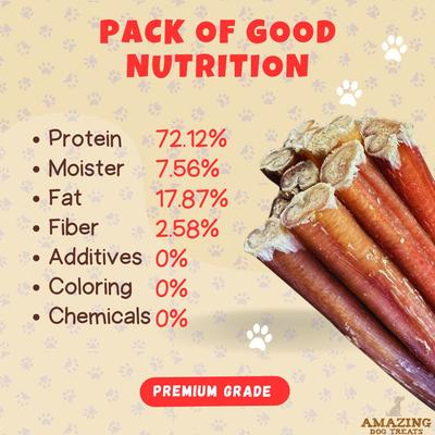 6-inch Small Thin Bully Sticks Dog Treats, 12 count