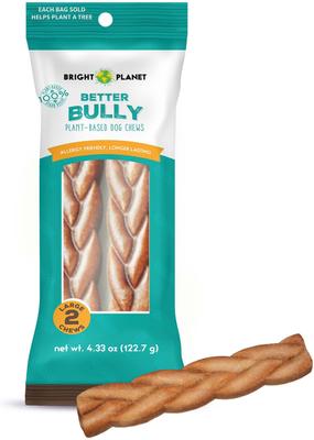 Better Bully Beef Flavor Plant-Based Dog Chews, Large, 2 count