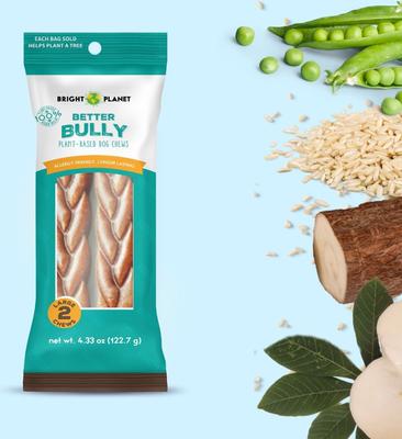 Better Bully Beef Flavor Plant-Based Dog Chews, Large, 2 count