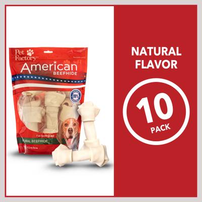 Beefhide 6 to 7-inch Natural Flavored Dog Bones, 10 count