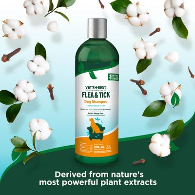 Flea & Tick Cotton Spice Scent Natural Dog Shampoo, 12-fl oz bottle