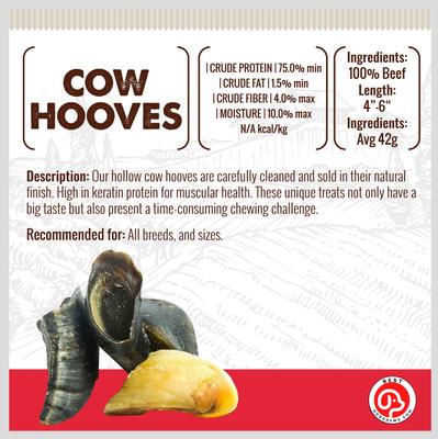 Treats Cow Hooves Dog Treats, 6 count