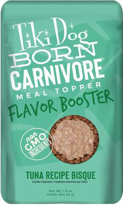 Born Carnivore Flavor Booster Tuna Bisque Non-GMO Wet Dog Food Topper, 1.5-oz pouch, case of 12