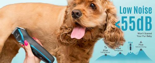 DTJ001 Cordless 2-Speed Detachable Blade Pet Hair Grooming Clipper for Thick Heavy Coats, Blue