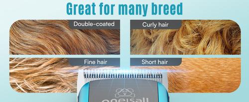 DTJ001 Cordless 2-Speed Detachable Blade Pet Hair Grooming Clipper for Thick Heavy Coats, Blue