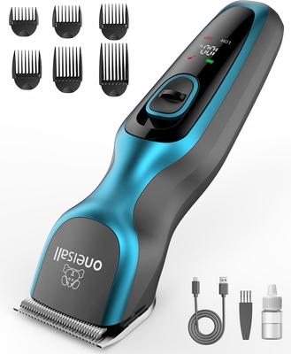 DTJ001 Cordless 2-Speed Detachable Blade Pet Hair Grooming Clipper for Thick Heavy Coats, Blue