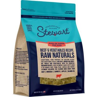 Alimento liofilizado para perros adultos Raw Naturals Beef con ingredientes limitados, bolsa de 32 oz