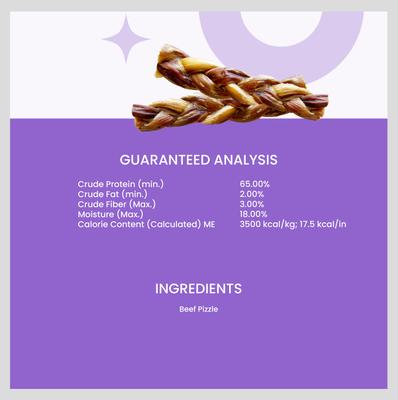 Free Range Braided 6-in Bully Stix Dog Treats, 3 count