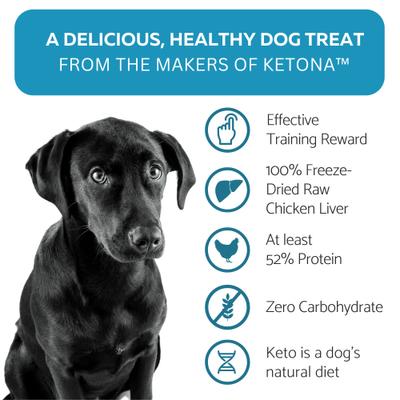 Ketona Single Ingredient Chicken Liver Flavor Freeze-Dried Dog Treats, 2-oz bag