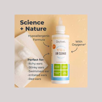 Solución avanzada para la limpieza de oídos de perros y gatos sensibles y sin picazón, botella de 8 onzas líquidas