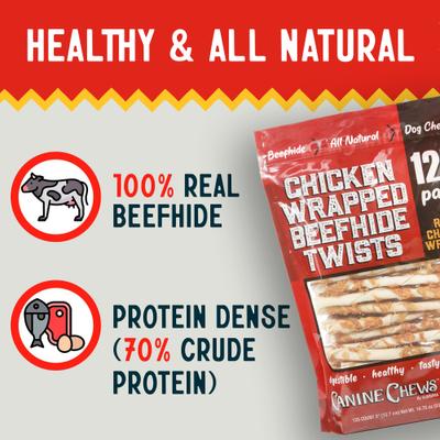 Chicken Wrapped Rawhide Chews Dog Treats, 125 count