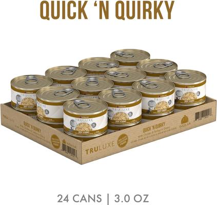 Truluxe Quick 'N Quirky with Chicken & Turkey in Gravy Grain-Free Canned Cat Food, 3-oz, case of 24