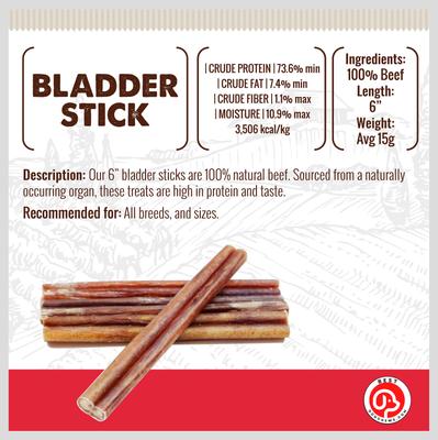 Bladder Sticks Beef Flavored 6-in Dog Chews, 12 count