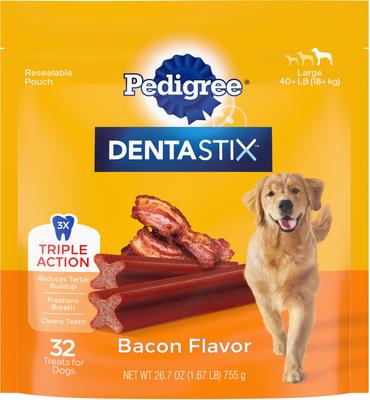 Dentastix Dual Flavored Bacon & Chicken Flavored Large Dental Dog Treats, 64 count