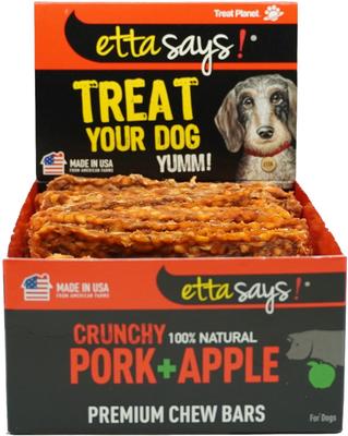 Crunchy Pork + Apple Chew Bars Dog Treats, 12 count