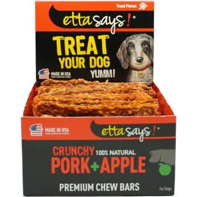 Barritas masticables crujientes de cerdo y manzana para perros, 12 unidades