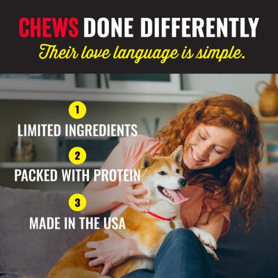 Barritas masticables crujientes de cerdo y manzana para perros, 12 unidades