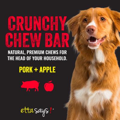 Crunchy Pork + Apple Chew Bars Dog Treats, 12 count