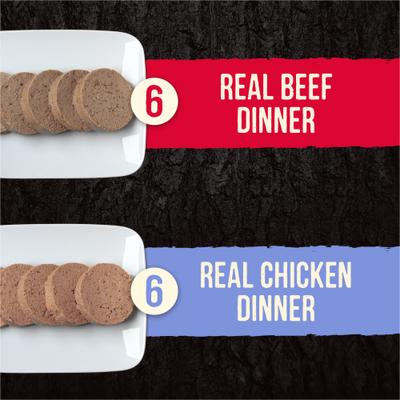 Comida húmeda para perros Backcountry Grain-Free Real Beef & Chicken Dinner, paquete variado, lata de 12.7 oz, caja de 12