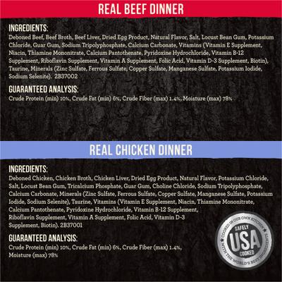 Comida húmeda para perros Backcountry Grain-Free Real Beef & Chicken Dinner, paquete variado, lata de 12.7 oz, caja de 12