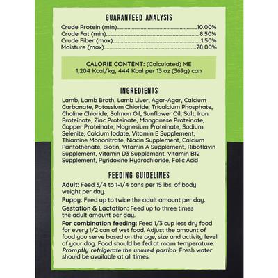 98% Lamb & Liver Grain-Free Canned Dog Food, 13-oz, case of 12