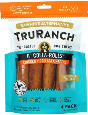 Chicken Collagen Roll Hard Chew Dog Treats, 6-in, 4 count