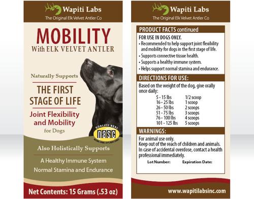 Mobility Formula Dog Powder Supplement, 0.53-oz bottle