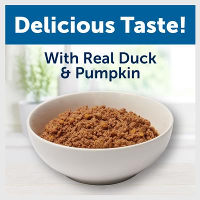 Platos de paté con pato y calabaza, comida enlatada para perros, 13 oz, caja de 12